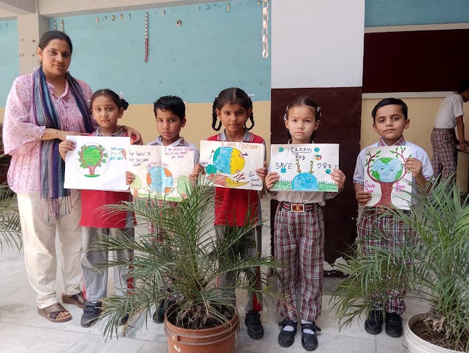 Students taking part in an environment day activity